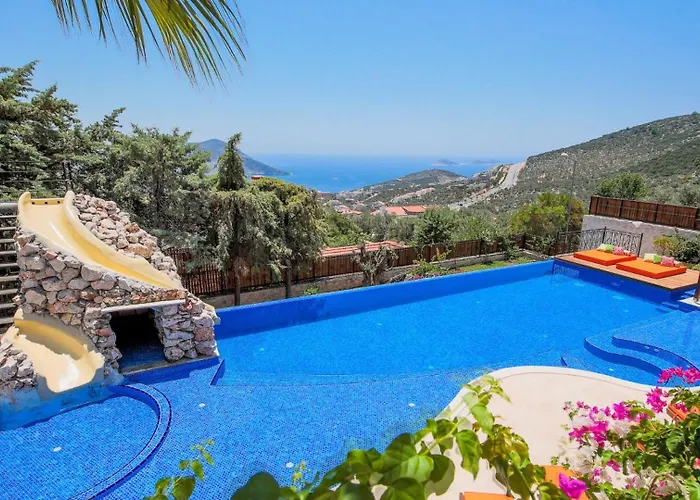 4 Bedroom Luxury -water Slide, Indoor Pool, Sauna Villa Kalkan